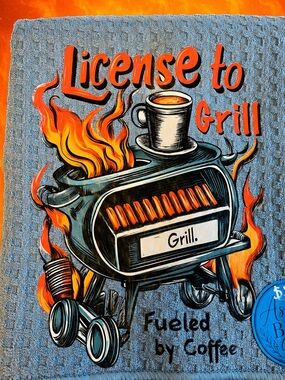 Gray 'License to Grill' Kitchen Towel
